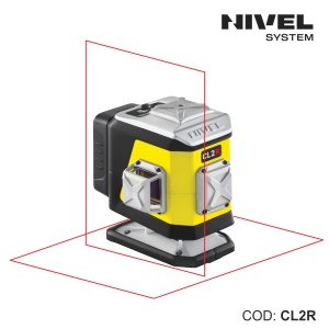 Nivelă laser CL2R – 2 plane 360°, fascicul roșu, Bluetooth | Nivel System