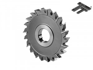 Freza disc 3 taisuri, dinti in zig-zag, HSS Co5 DIN 885 A, STAS 2215/1, dinti desi, Tip H