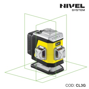 Nivelă laser CL3G – 3 plane 360°, fascicul verde, Bluetooth | Nivel System