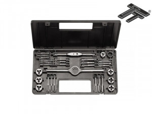 Trusa filiere si tarozi, filet metric, Carbon Steel / HSS DIN EN22568, DIN 352, in cutie de plastic, M2.5 - M7