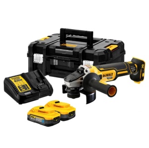 DeWalt | Polizor unghiular cu 2 acumulatori 18V~5Ah PowerStack, 125mm, DCG405H2T-QW