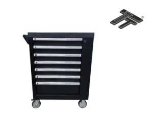 Dulap mobil de atelier cu 7 sertare, 358 scule