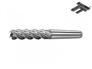 Freza cilindro-frontala, lunga, coada conica, cu 4-8 dinti HSS Co5, DIN 845, STAS 1683, Tip N