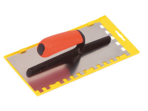 Gletiere dintate patrate, INOX cu montura din fibra de sticla, maner bimaterial