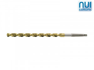 Burghiu elicoidal lung coada conica, HSS Co5 TiN DIN 341 - STAS 8157, Tip S