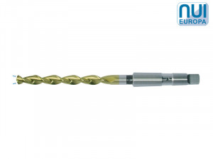 Burghiu elicoidal lung coada conica, HSS Co5 TiN DIN 341 - STAS 8157, Tip S, cu racire interna
