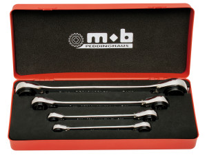 Set 4 chei cu dublu clichet reversibil 4×4 in cutie metal