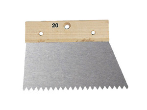 Spatula dintata triunghiular, maner de lemn
