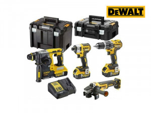 DeWalt | Kit 4 scule (DCD796 + DCF887 + DCG405 + DCH273), cu 3 acumulatori 18V~5Ah, DCK422P3T-QW