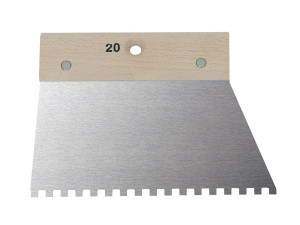 Spatula dintata patrat, maner de lemn
