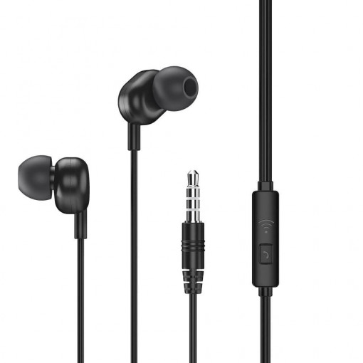 Casti In-Ear Remax RW-105, Mufa Mini Jack 3, 5 mm, Cu Microfon si Controller, Negru