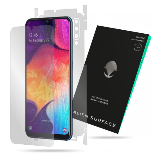 Folie Alien Surface, Compatibila cu Samsung Galaxy A50, Ecran, Spate si Laterale Transparent