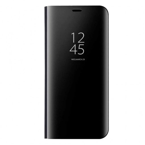 Husa Compatibila cu Samsung Galaxy A21s, Flip / Book / Carte, Clear View, Negru