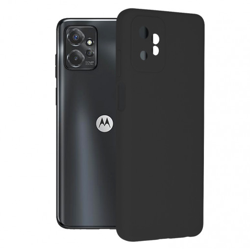 Husa Pentru Motorola Moto G Power 5G, Premium Silicon, Interior Alcantara, Matrix, Negru