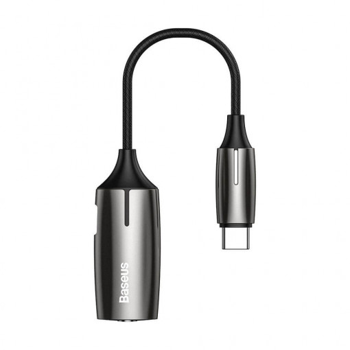 Adaptor / Convertor Audio USB Type C to USB Type C (Mama) + Jack 3, 5 mm (Mama), Baseus L60, Negru
