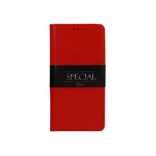 Husa Compatibila cu iPhone 12 Mini, Piele Naturala / Genuine Leather, Flip / Book / Carte, Buzunar Card si Functie Stand, Rosu