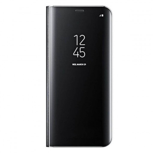 Husa Compatibila cu Samsung A20e, Flip / Book / Carte, Clear View, Negru