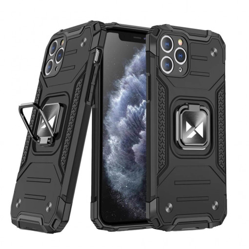 Husa Compatibila iPhone 11 Pro Max, Ring Armor Case Kickstand, Wozinsky, Negru