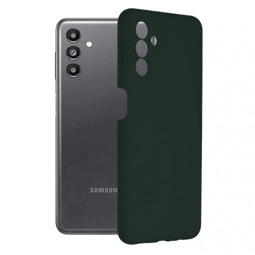 Husa Pentru Samsung Galaxy A13 5G / A04s, Premium Silicon, Interior Alcantara, Matrix, Verde