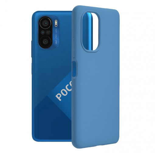 Husa Pentru Xiaomi Mi 11i / Poco F3, Premium Silicon, Interior Alcantara, Matrix, Albastru