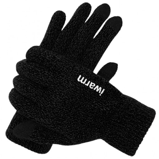 Manusi Iarna TouchScreen Woolen Gloves, Tech, Negru