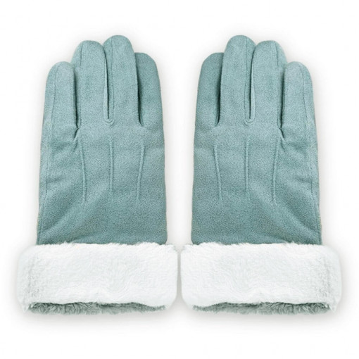 Manusi Touchscreen, Cu Blana, Winter Gloves, Albastru