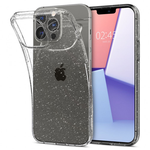 Husa Compatibila cu iPhone 13 Pro, Spigen Liquid Crystal Clear, Glitter Crystal