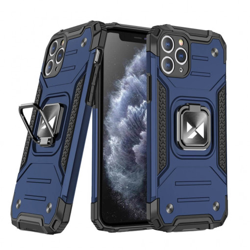 Husa Compatibila iPhone 11 Pro Max, Ring Armor Case Kickstand, Wozinsky, Albastru