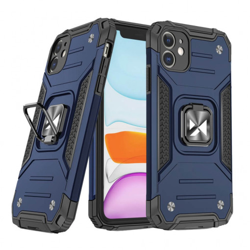 Husa Compatibila iPhone 11, Ring Armor Case Kickstand, Wozinsky, Albastru