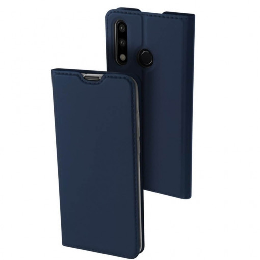 Husa Huawei P30 Lite, Flip / Book / Carte, Buzunar Card, Piele, Albastru