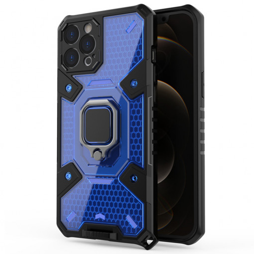 Husa Pentru iPhone 12 Pro, Bumper Antishock, Honeycomb Armor, Matrix, Albastru