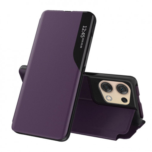 Husa Pentru Oppo Reno8 5G, Smart View Case, Functie Stand, Flip / Carte, Matrix, Violet