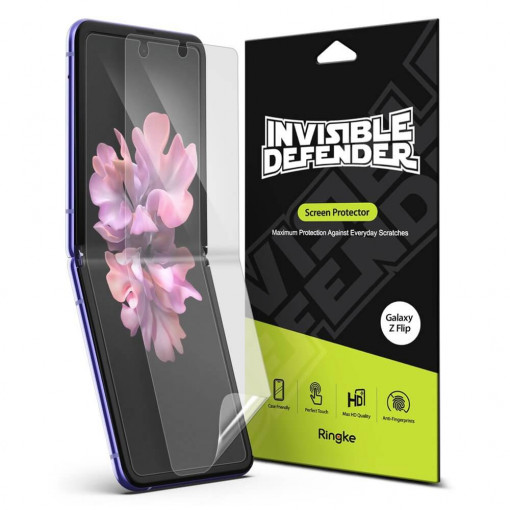 Set 2 x Folie Compatibila cu Samsung Galaxy Z Flip, Ringke Invisible Defender, Case Friendly