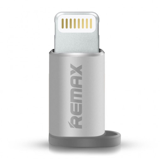 Adaptor / OTG / Conector Micro USB - Compatibil cu Mufa Lightning, Remax, Silver