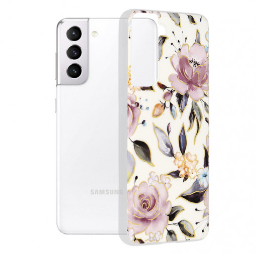 Husa Compatibila cu Samsung Galaxy S21, Chloe White