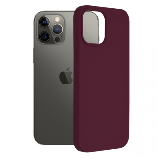 Husa Pentru iPhone 12 Pro Max, Premium Silicon, Interior Alcantara, Matrix, Violet