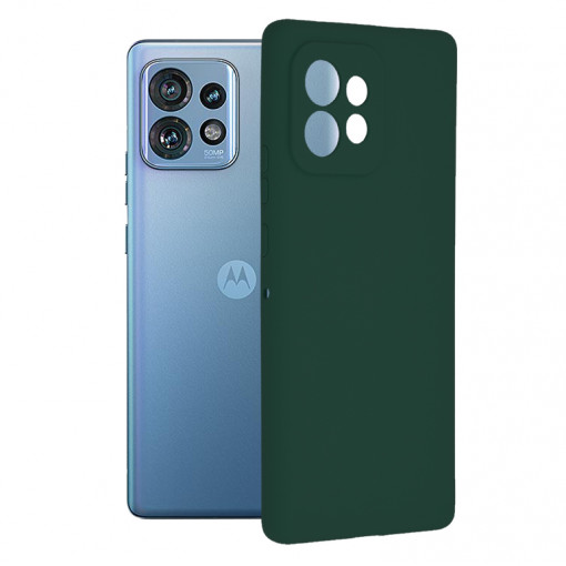 Husa Pentru Motorola Edge 40 Pro, Premium Silicon, Interior Alcantara, Matrix, Verde