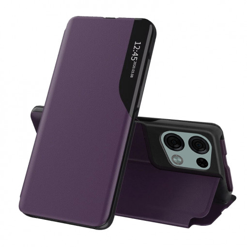 Husa Pentru Oppo Reno8 Pro, Smart View Case, Functie Stand, Flip / Carte, Matrix, Violet