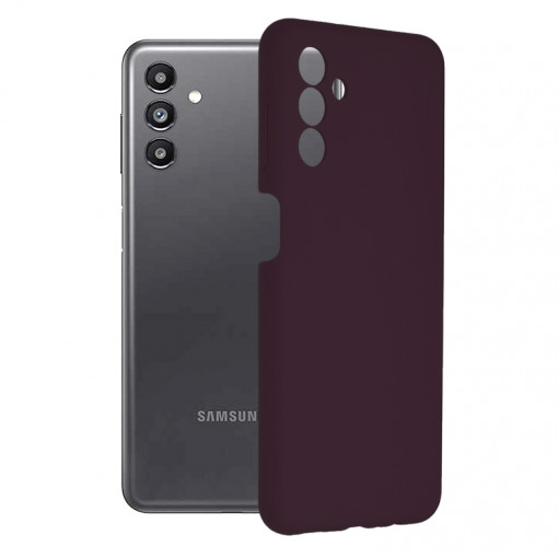 Husa Pentru Samsung Galaxy A13 5G / A04s, Premium Silicon, Interior Alcantara, Matrix, Violet