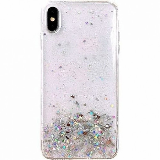 Husa Compatibila cu iPhone 12 / 12 Pro, Star Glitter Shining, Sclipici, Transparent