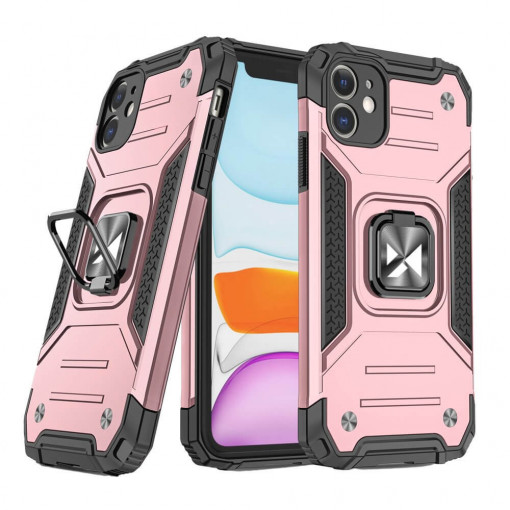 Husa Compatibila iPhone 11, Ring Armor Case Kickstand, Wozinsky, Roz