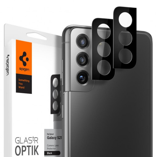 Pachet 2 buc Protectie Pentru Camera Samsung Galaxy S21, Spigen - Optik.TR, Negru