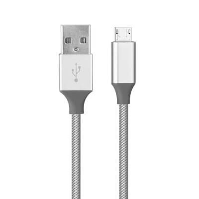 Cablu Nylon USB - micro USB / 1m / Negru