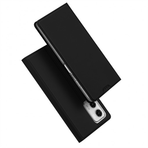Husa Pentru Motorola Moto G73, Flip, Tip Carte, Functie Stand si Buzunar Card, Negru