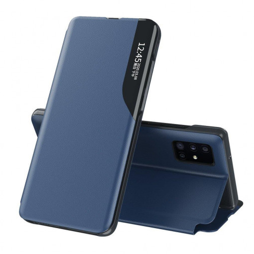 Husa Pentru Samsung Galaxy S22 Ultra , Smart View Case, Functie Stand, Flip / Carte, Matrix, Albastru