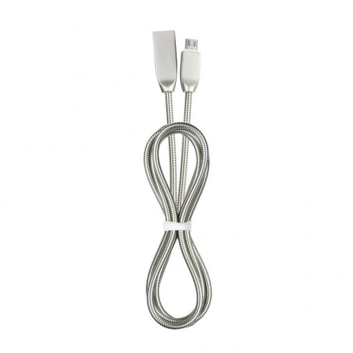 Cablu metalic Premium USB - micro USB / 1m / Metalic