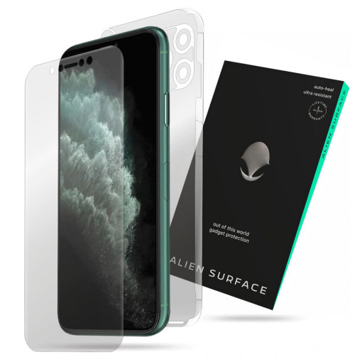 Folie Alien Surface, Compatibila cu iPhone 11 Pro, Ecran, Spate si Laterale Transparent