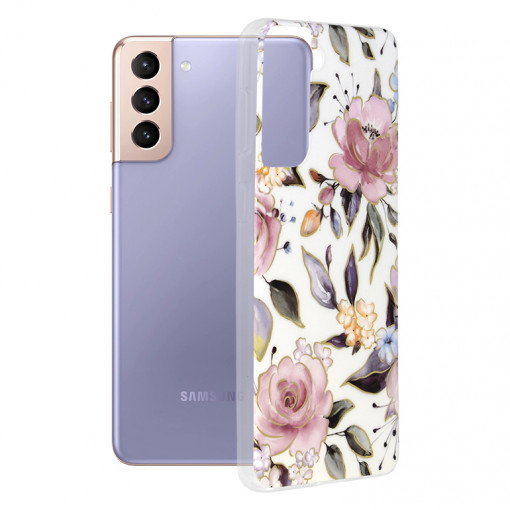 Husa Compatibila cu Samsung Galaxy S21 Plus, Chloe White