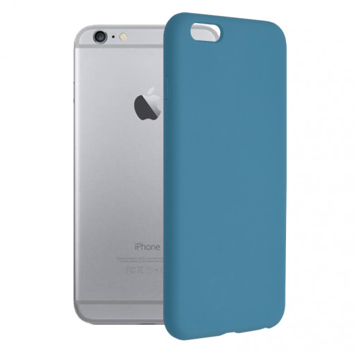 Husa Pentru iPhone 6 Plus / 6s Plus, Premium Silicon, Interior Alcantara, Matrix, Albastru