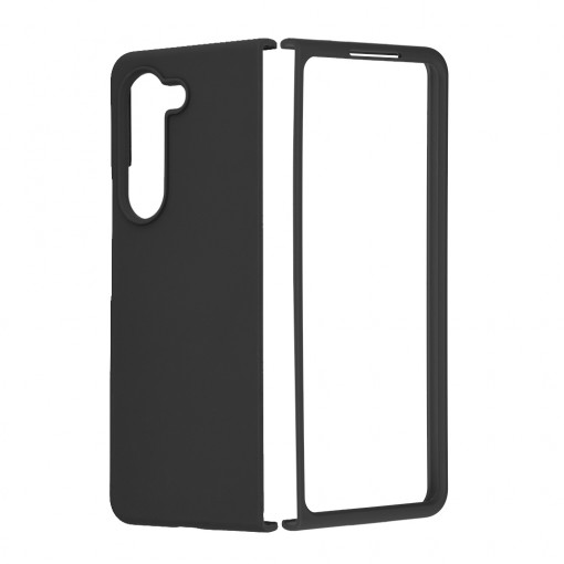 Husa Pentru Samsung Galaxy Z Fold5, Premium Silicon, Interior Alcantara, Matrix, Negru